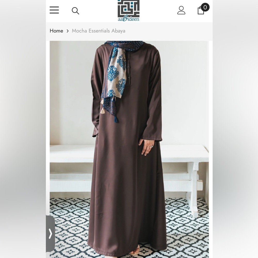 Mocha Essentials Abaya Long Sleeve Dress